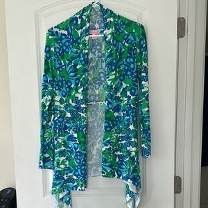Lilly Pulitzer Floral Open Front Cardigan small